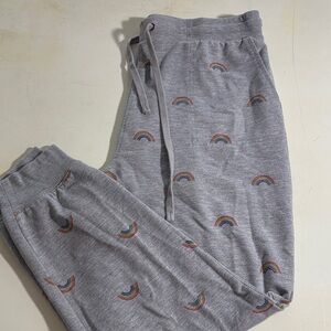 Jane and Delancey Gray joggers with rainbows!! Size medium